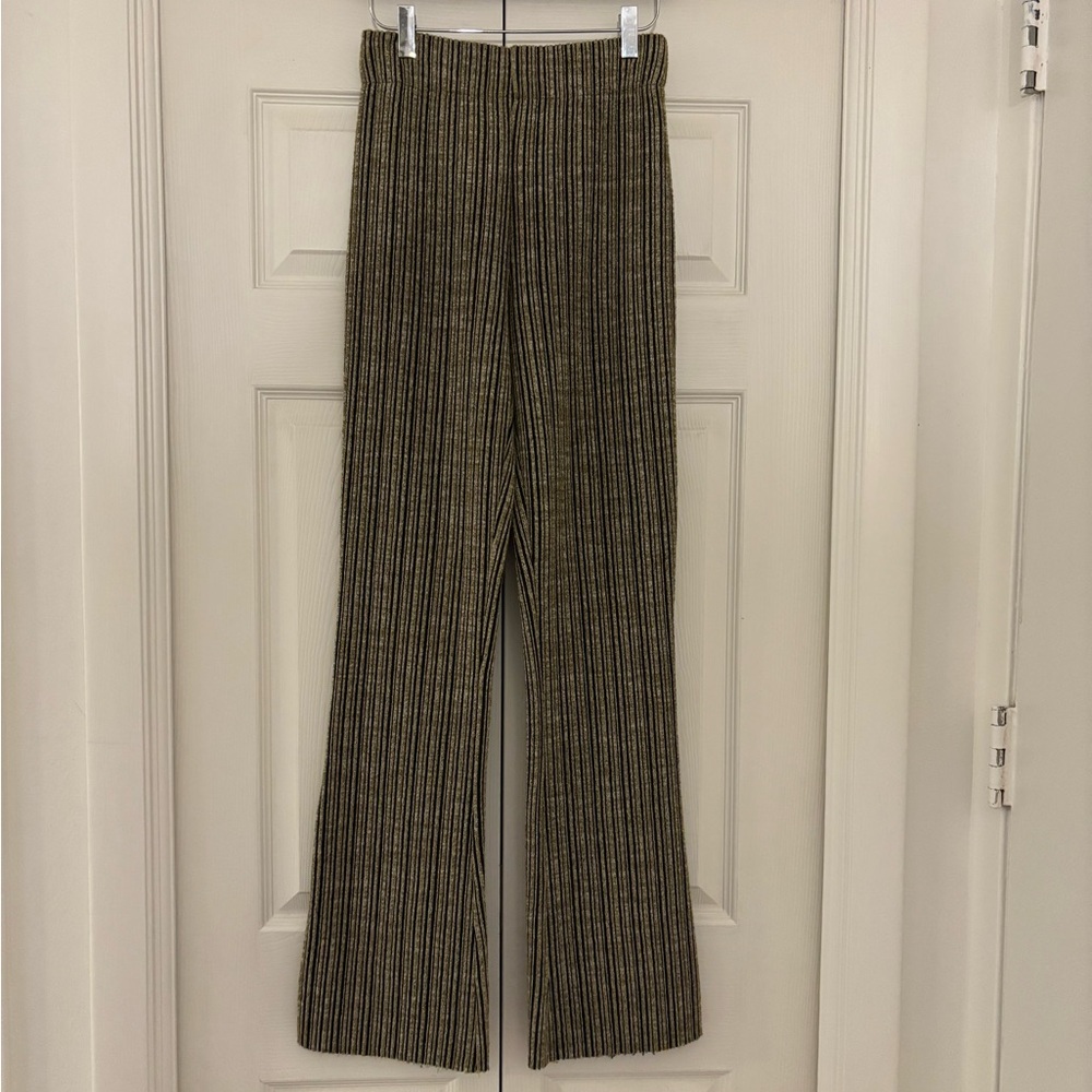 RAG & BONE Raimi Gold and Black Striped Flare Pants - Picture 2 of 12